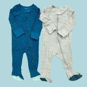 Cloud Island Kids Footies - Blue and Mint Blue